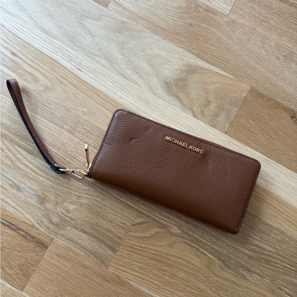 Michael Kors Tan Leather Wristlet